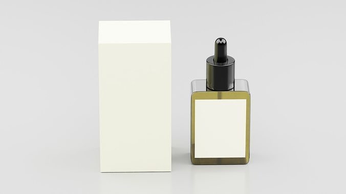 Dropper bottle with paper box 3D model