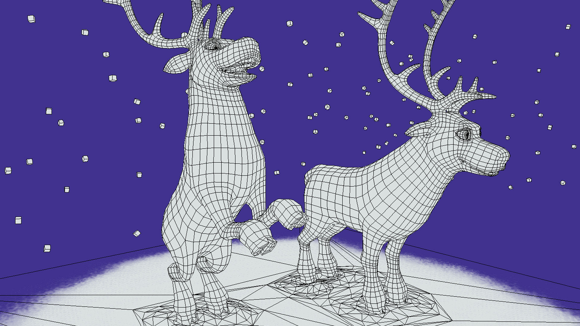 Reindeer Low-poly 3D model_3