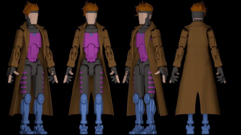 DUMMY FIGURE  X-MEN GAMBIT 3D print model_1