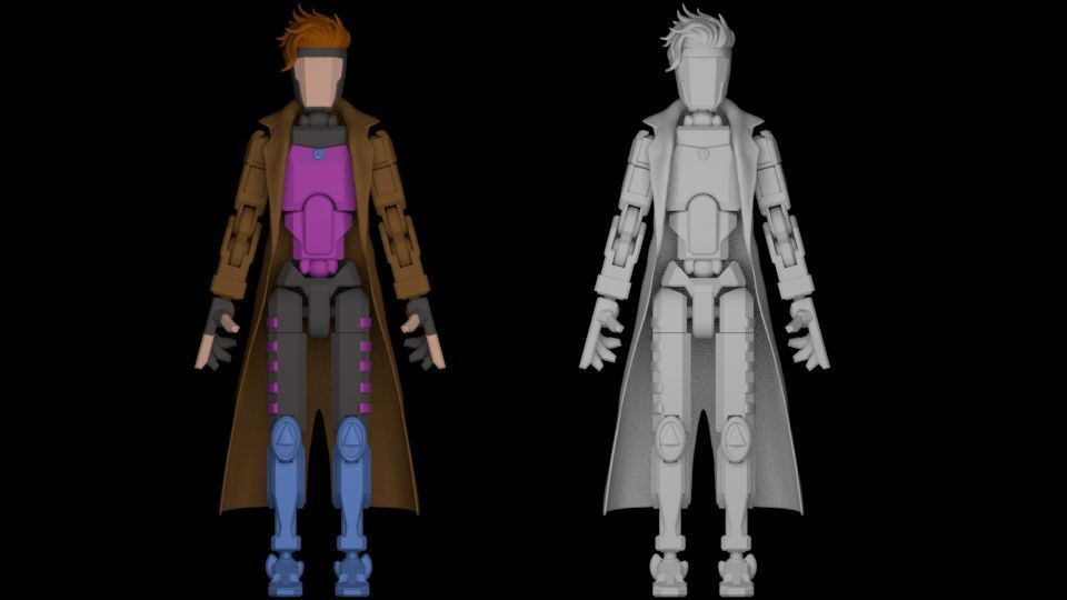DUMMY FIGURE  X-MEN GAMBIT 3D print model_3
