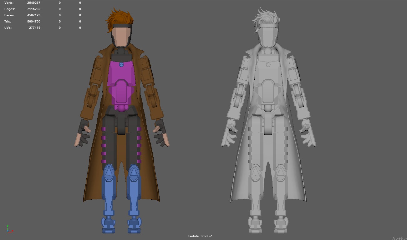 DUMMY FIGURE  X-MEN GAMBIT 3D print model_5