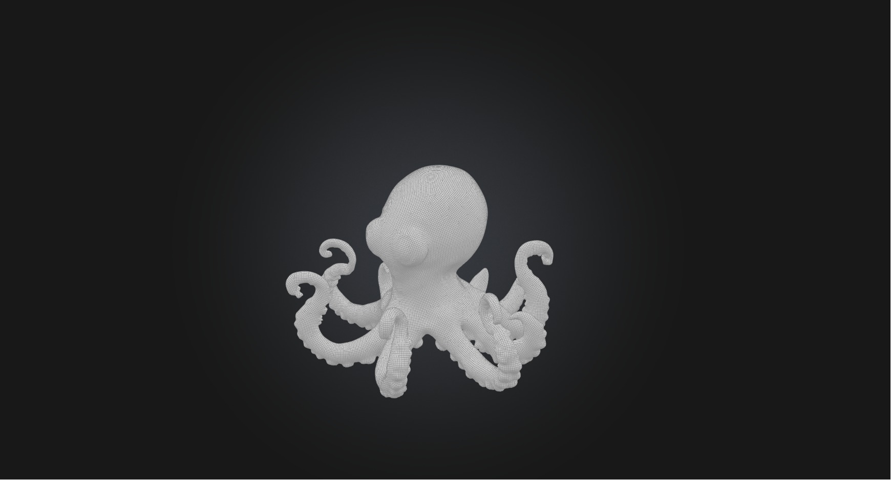 Playful Octopus Low-poly 3D model_1