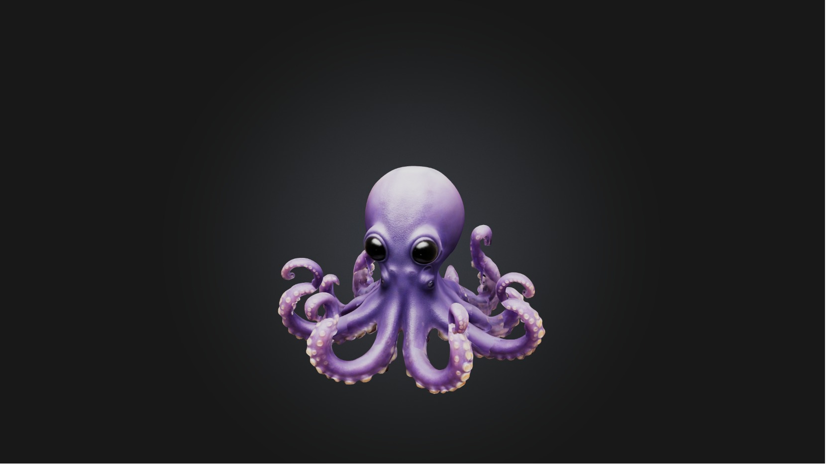 Playful Octopus Low-poly 3D model_2