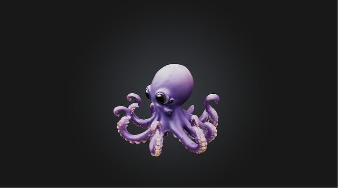 Playful Octopus   Low-poly 3D model