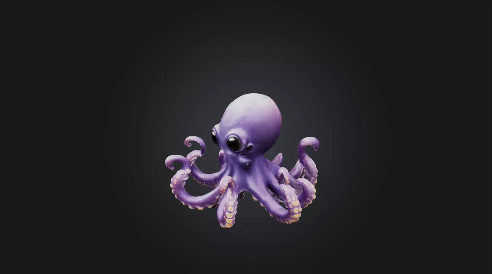 Playful Octopus Low-poly 3D model_0