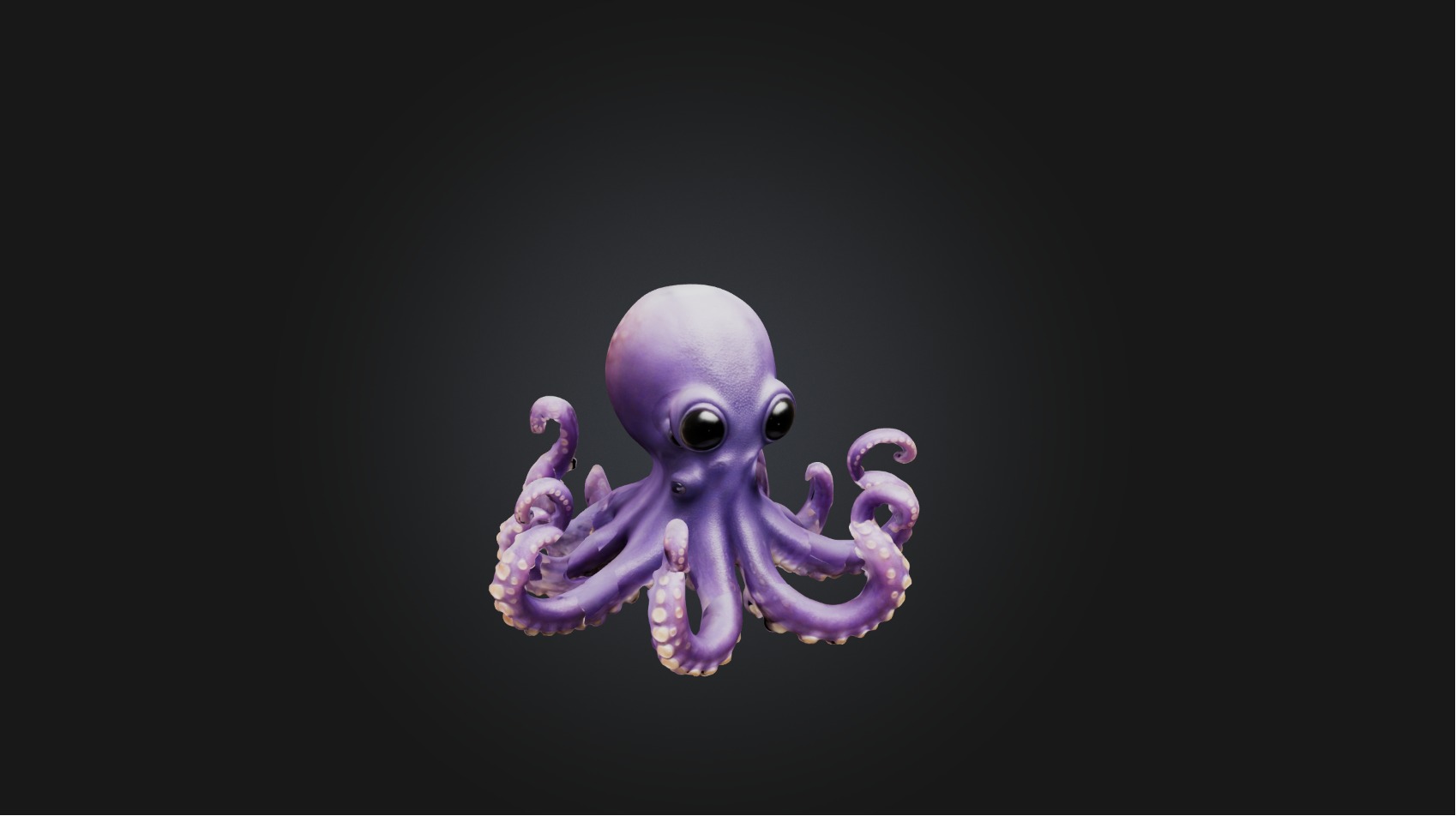 Playful Octopus Low-poly 3D model_3