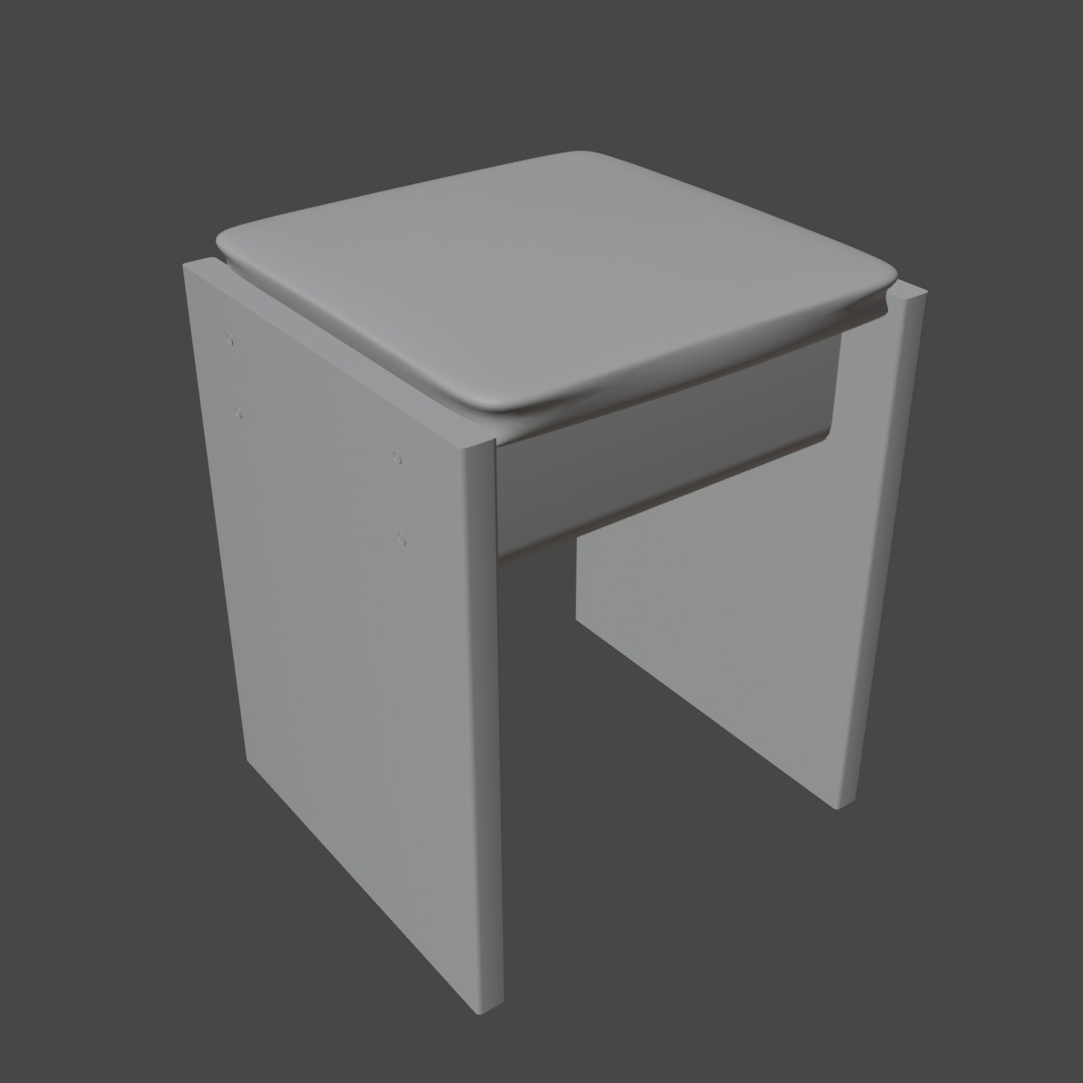 Wooden Stool 05 3D model_8