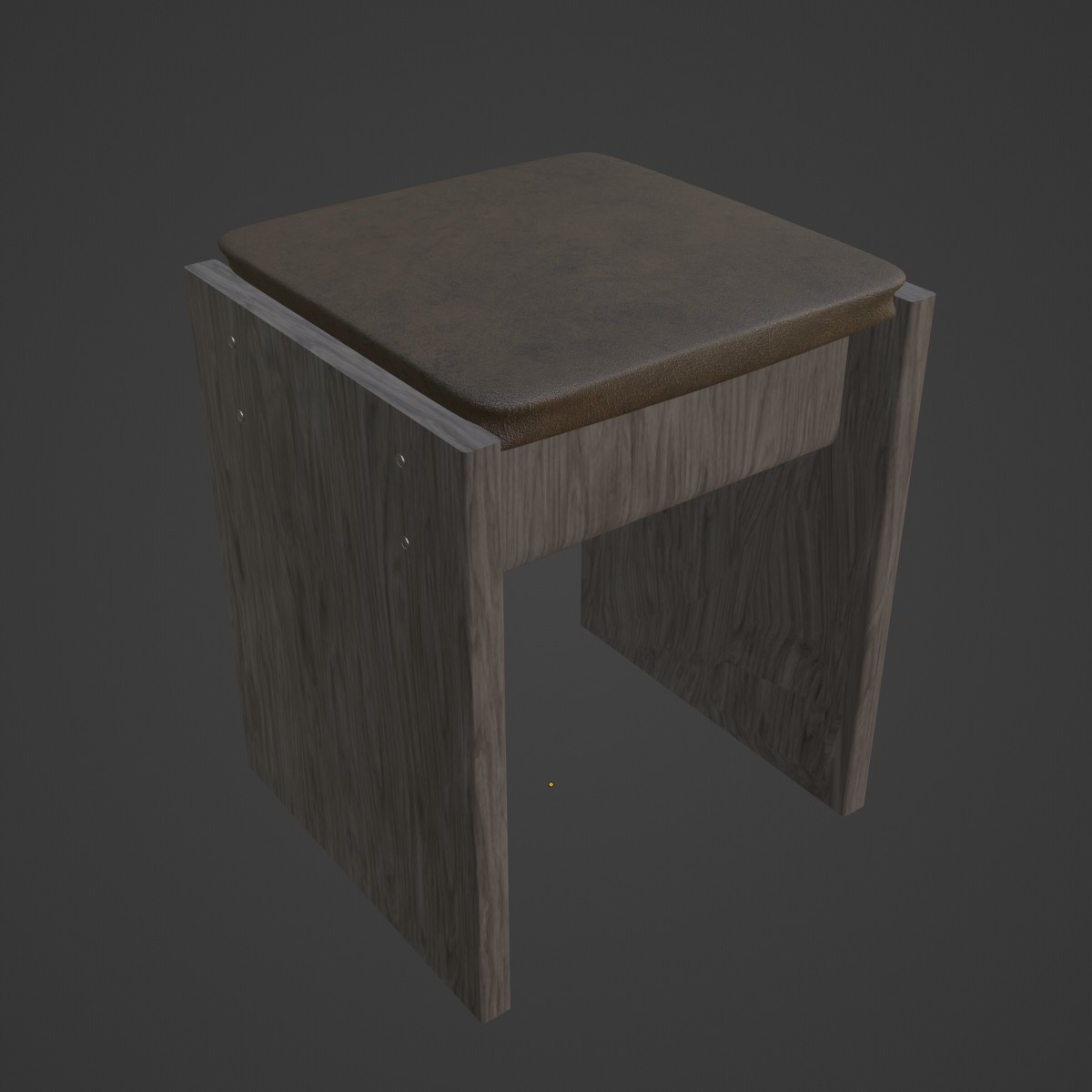 Wooden Stool 05 3D model_6