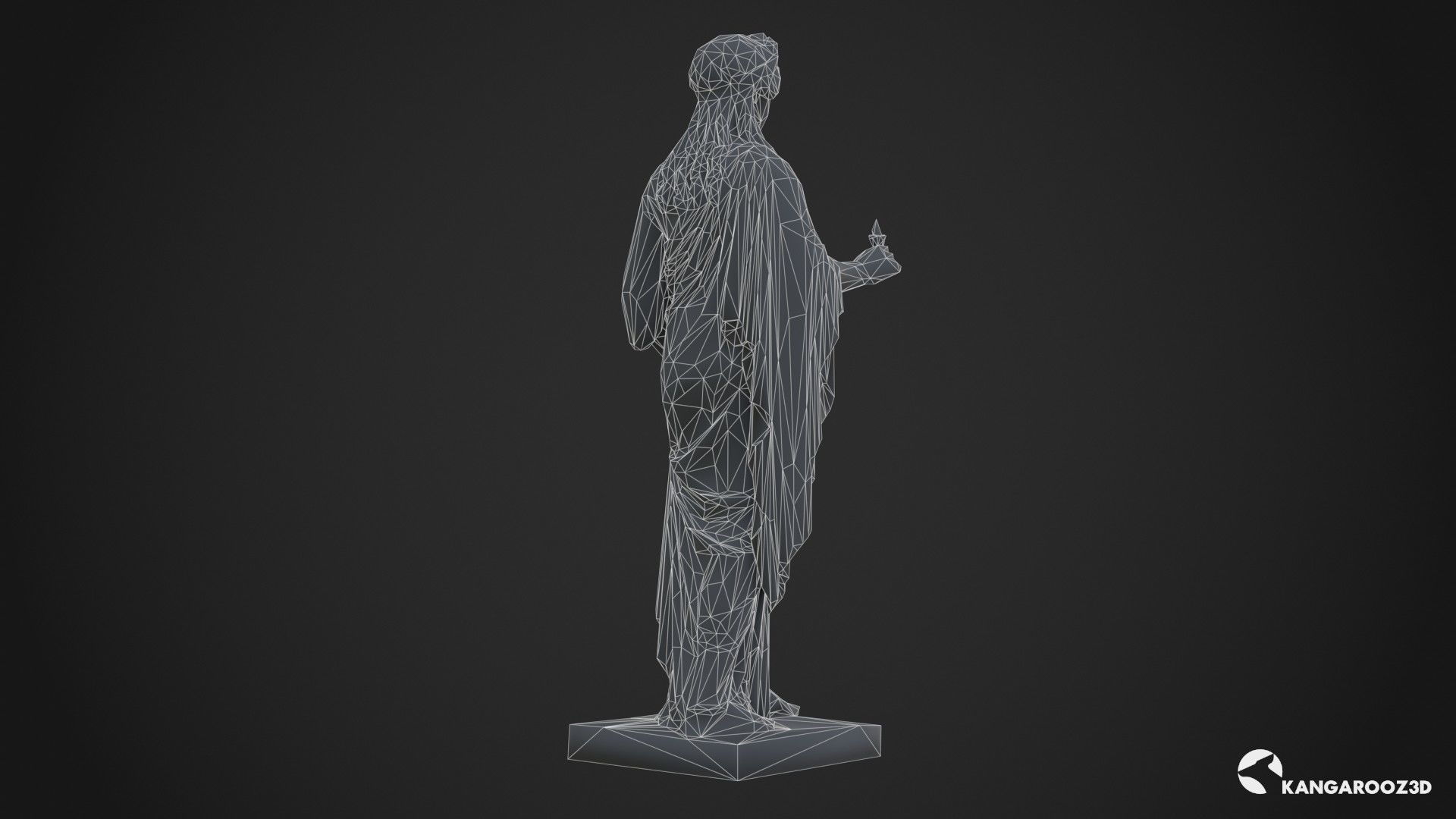 Hope Antique Statue - Old Gold Low-poly 3D model_17