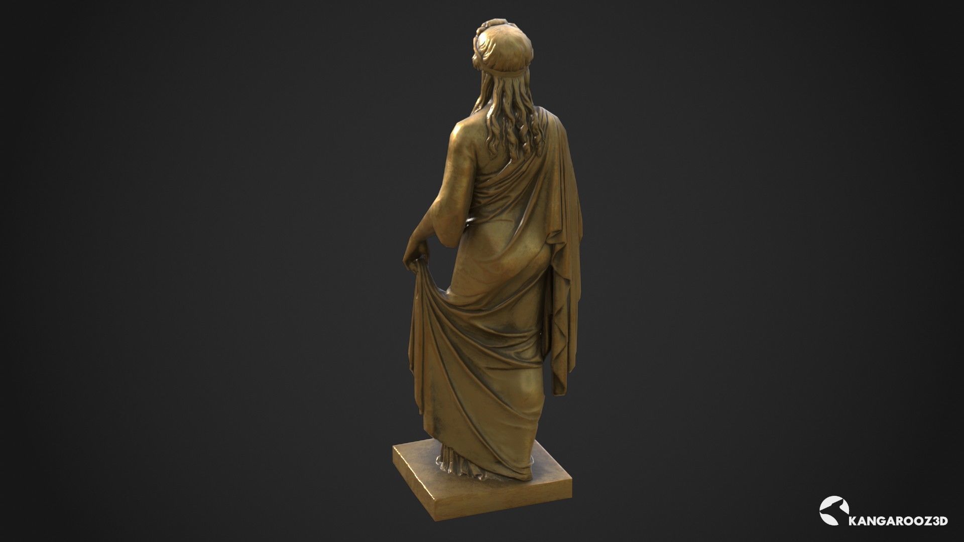 Hope Antique Statue - Old Gold Low-poly 3D model_5