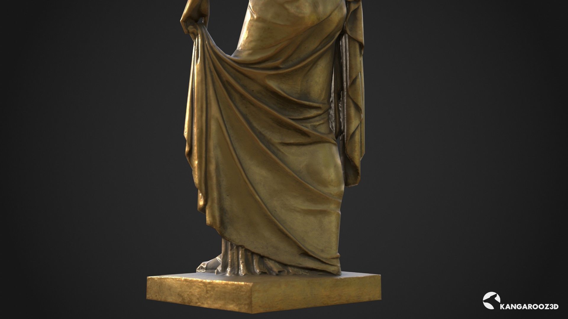 Hope Antique Statue - Old Gold Low-poly 3D model_11