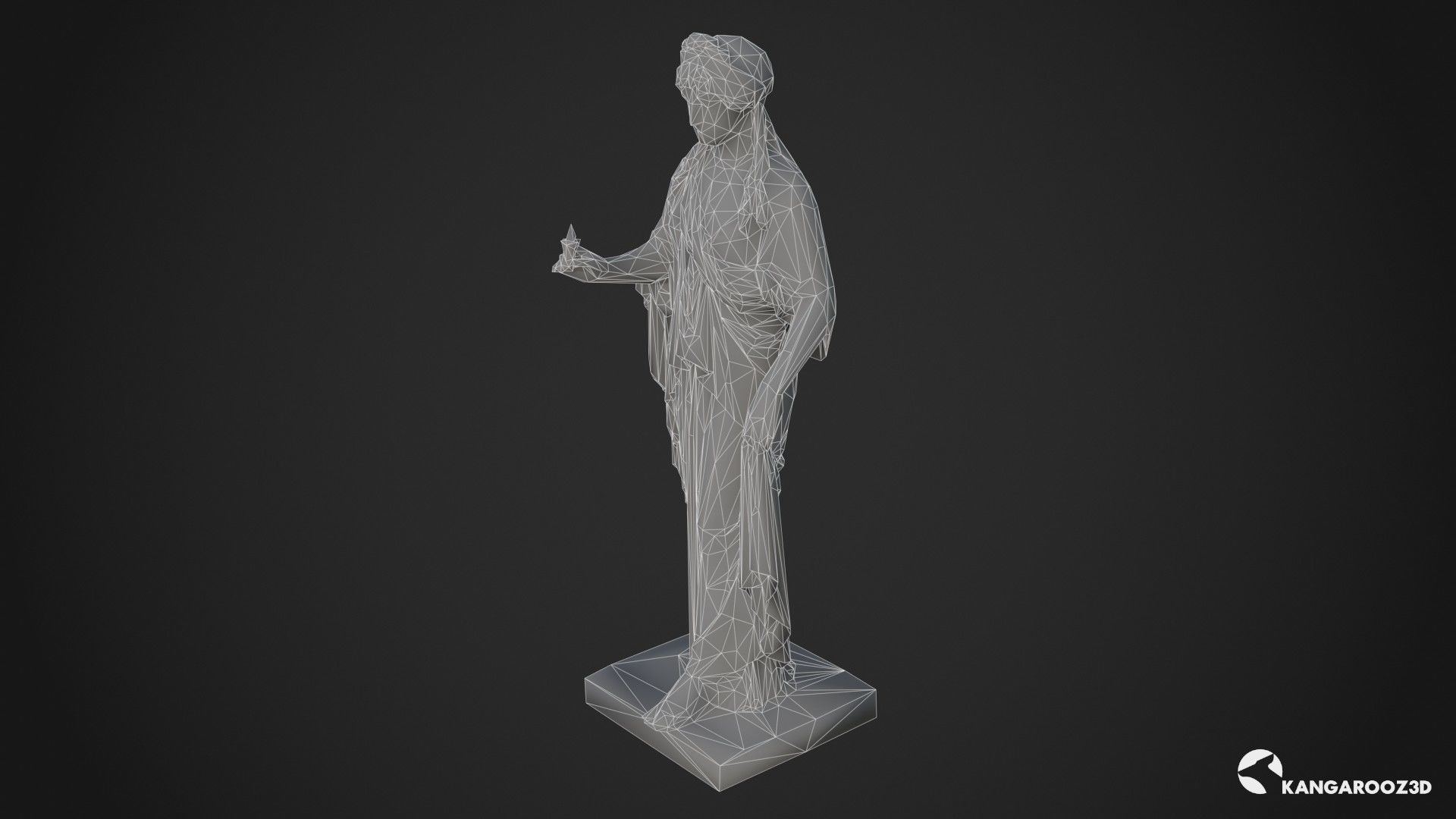 Hope Antique Statue - Old Gold Low-poly 3D model_20