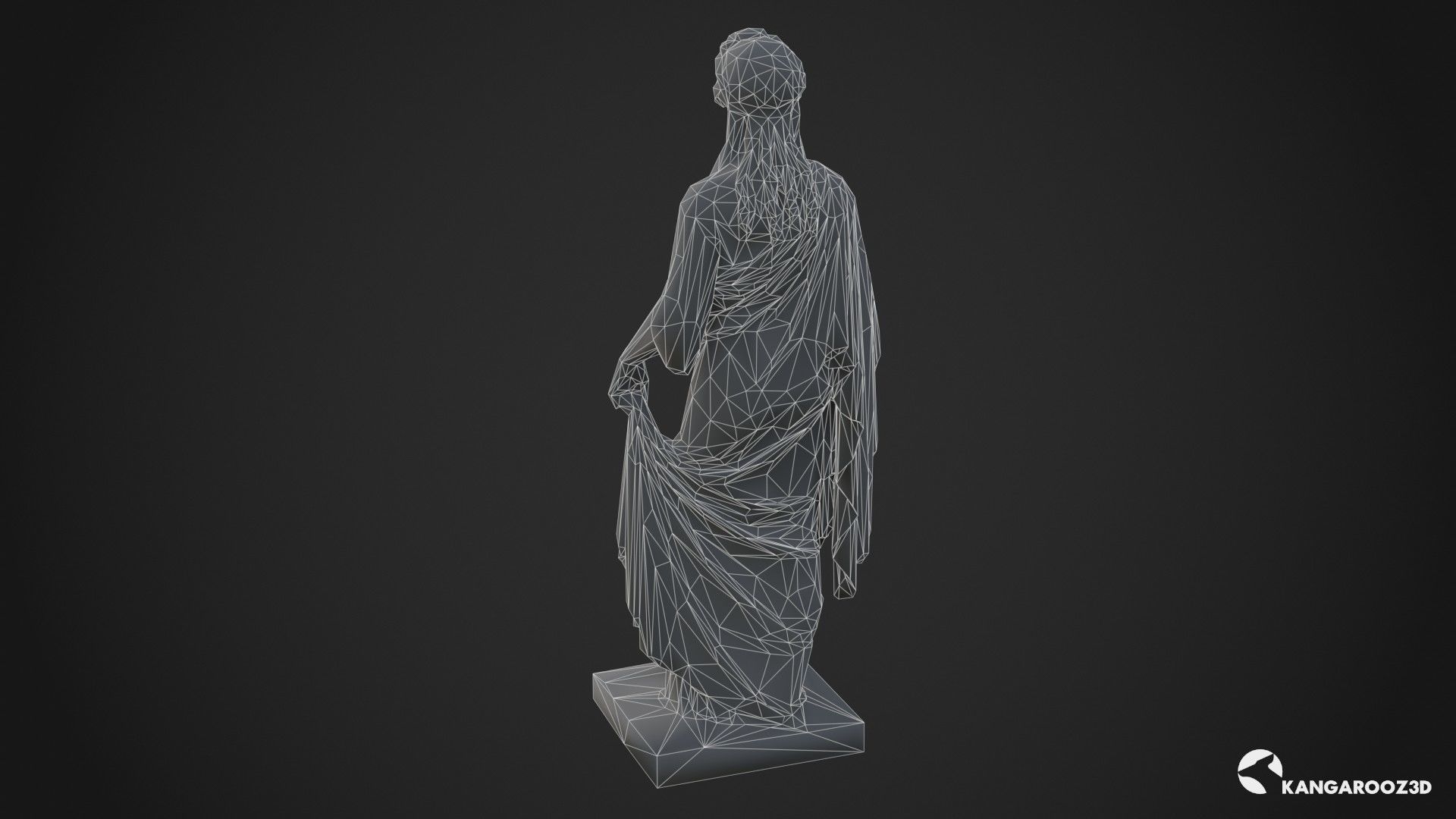 Hope Antique Statue - Old Gold Low-poly 3D model_18