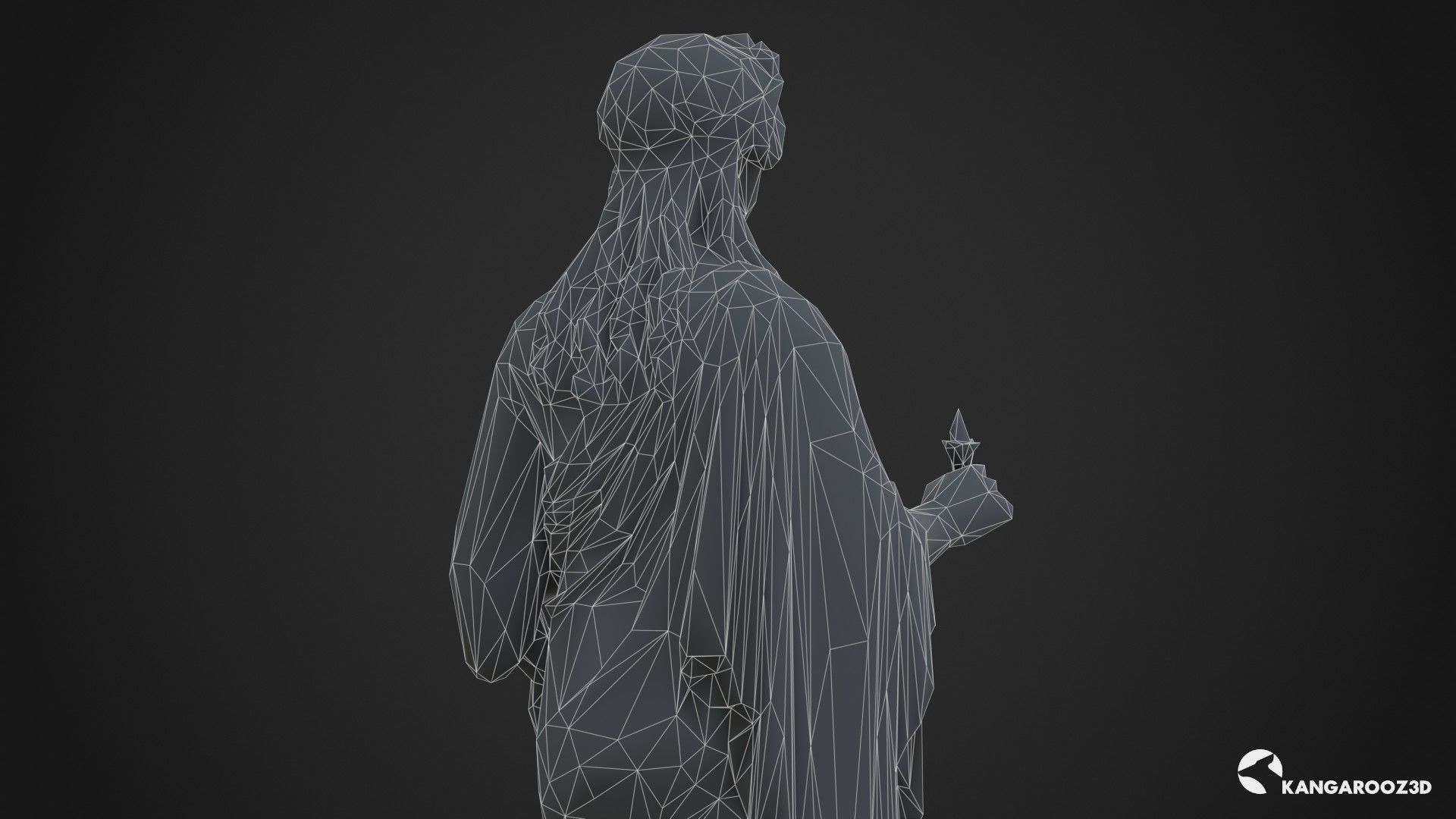 Hope Antique Statue - Old Granite Low-poly 3D model_23