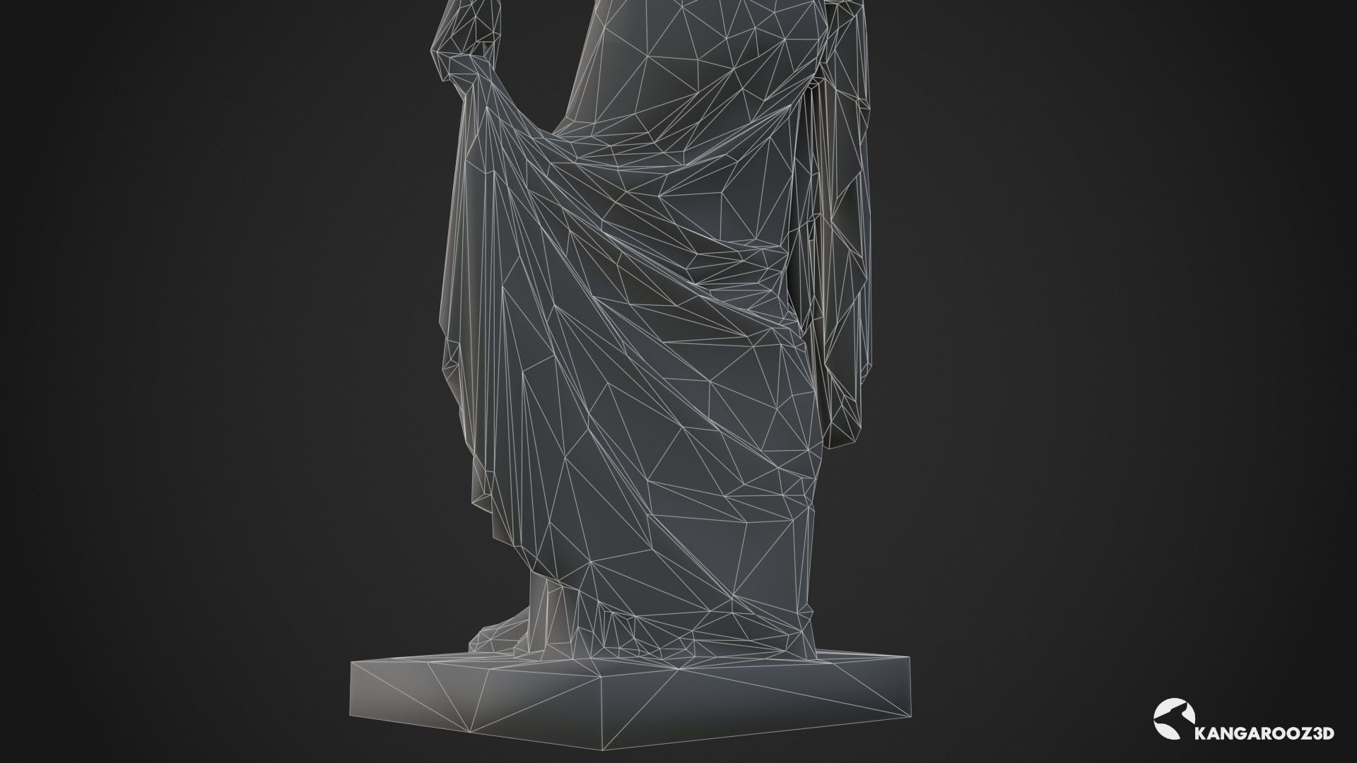 Hope Antique Statue - Old Granite Low-poly 3D model_24