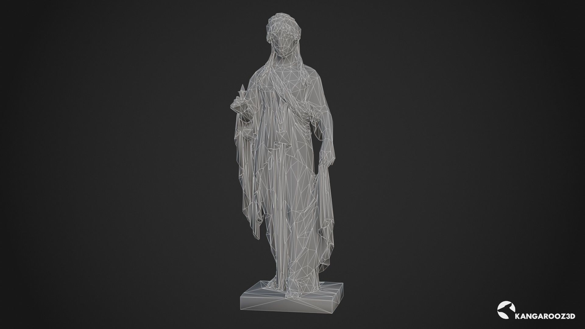Hope Antique Statue - Old Granite Low-poly 3D model_21