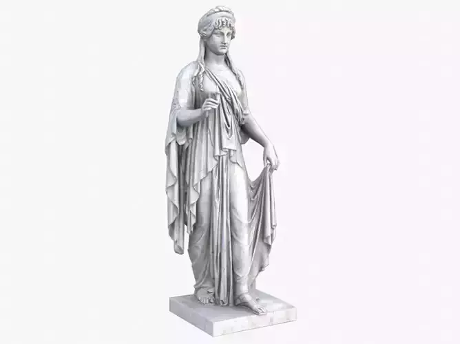 Hope Antique Statue - White Marble Low-poly 3D model
