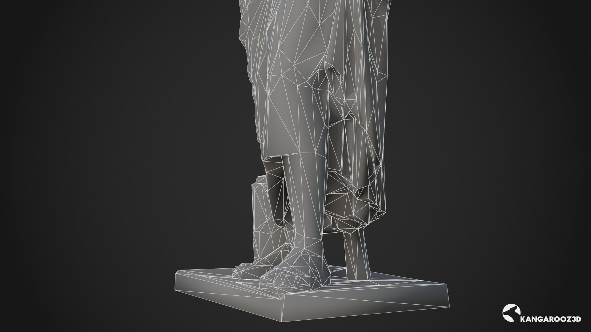 Sophocles Antique Statue - White Marble Low-poly 3D model_24