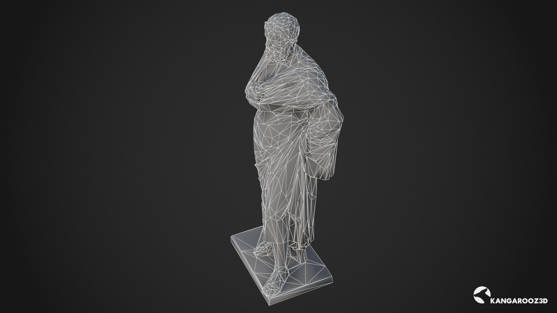 Sophocles Antique Statue - White Marble Low-poly 3D model_20