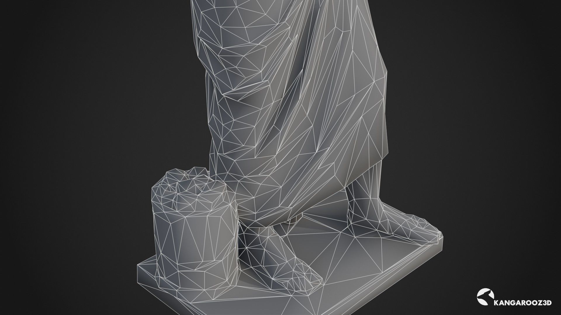 Sophocles Antique Statue - White Marble Low-poly 3D model_25