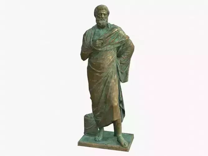 Sophocles Antique Statue - Oxidized Bronze Low-poly 3D model