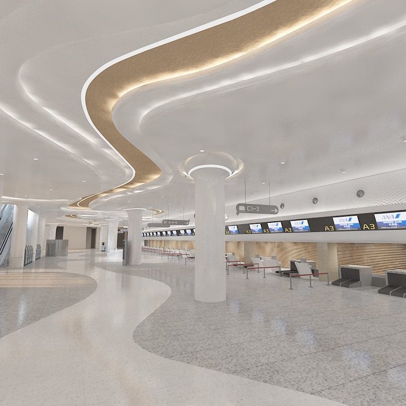 Airport hall 3D model_13