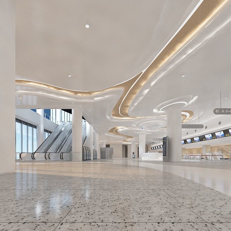 Airport hall 3D model_11