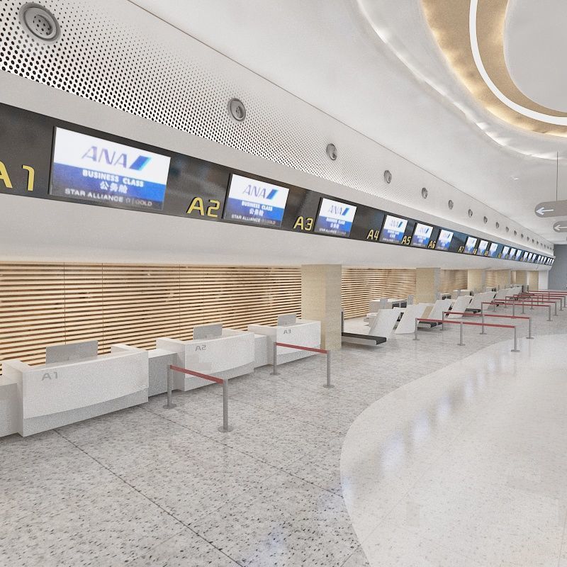 Airport hall 3D model_8
