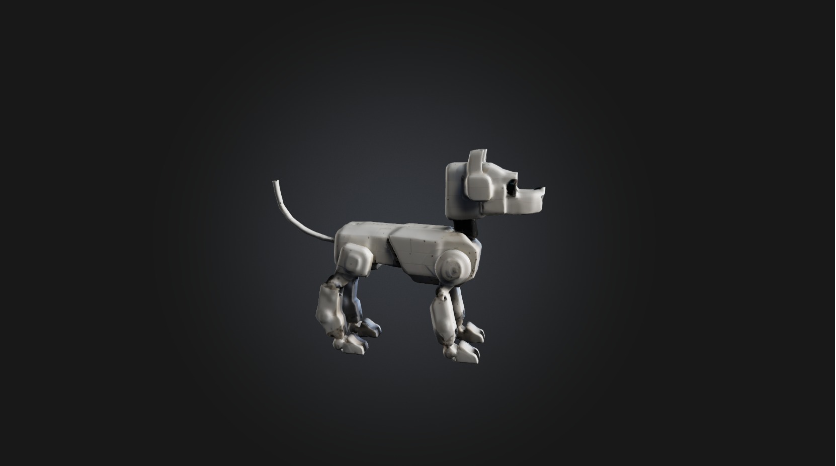 Voxel Robot Dog Low-poly 3D model_2