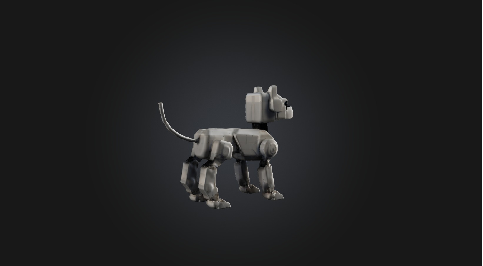 Voxel Robot Dog Low-poly 3D model_4