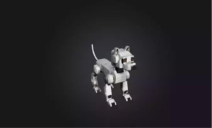 Voxel Robot Dog Low-poly 3D model