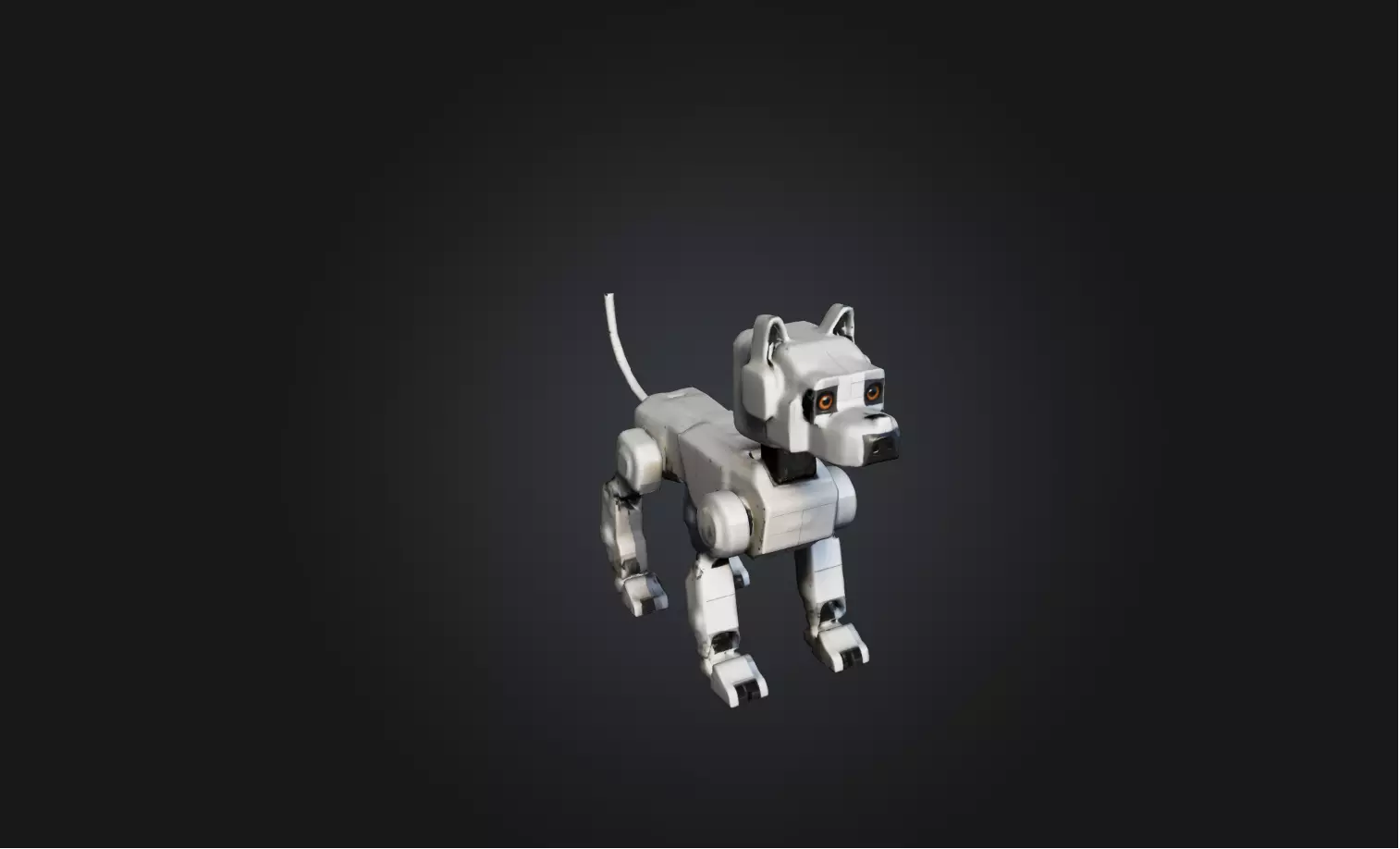 Voxel Robot Dog Low-poly 3D model_0