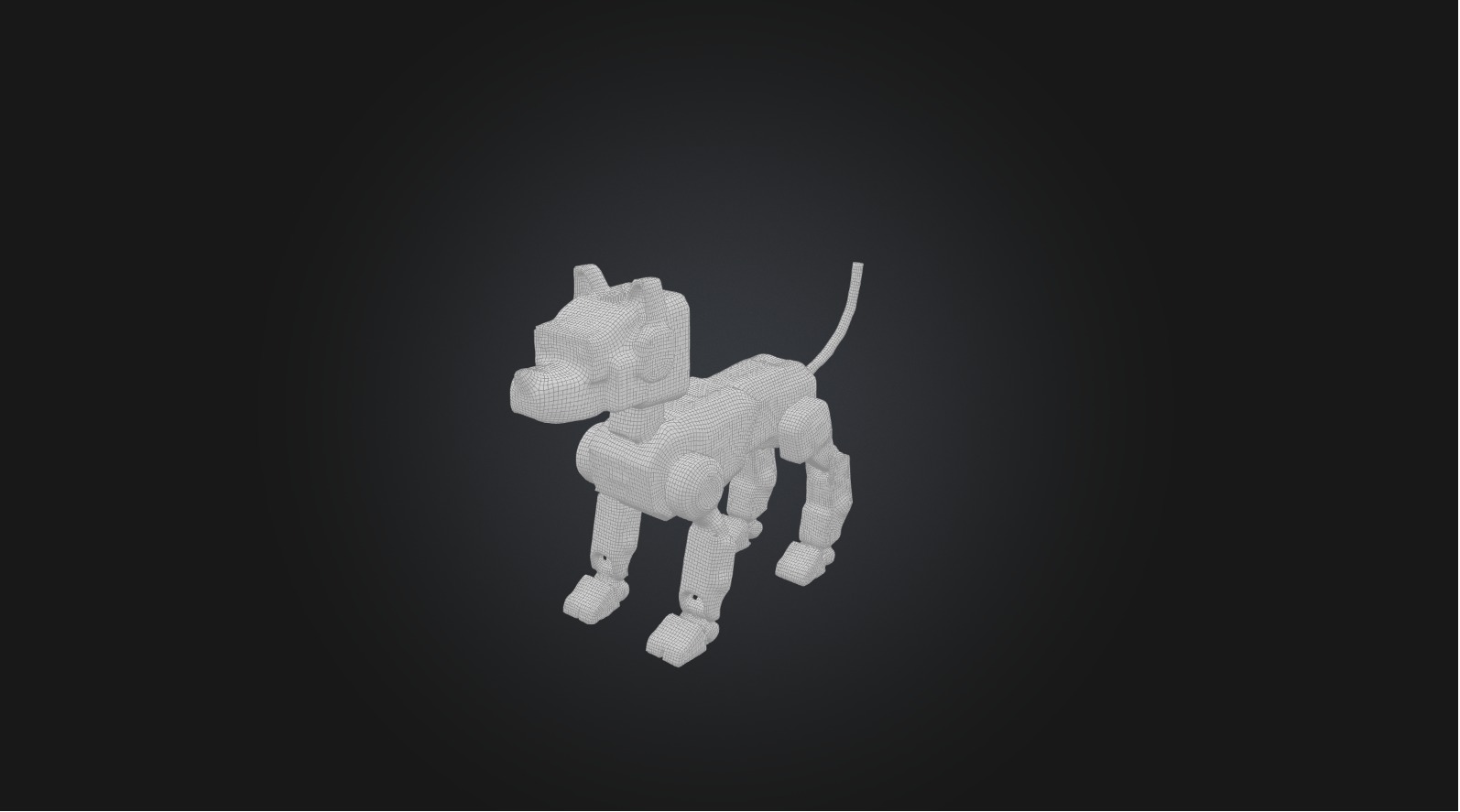 Voxel Robot Dog Low-poly 3D model_1
