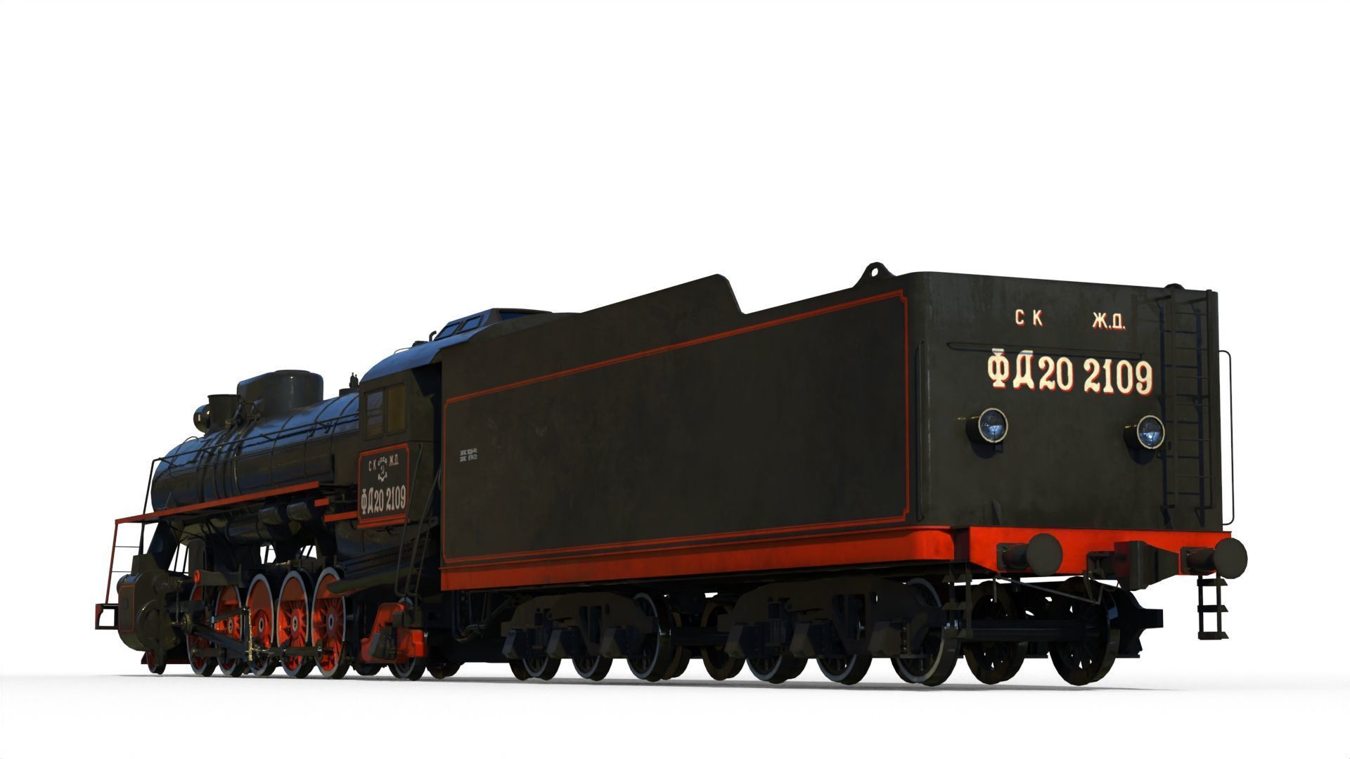 Steam locomotive FD class  3D model_3