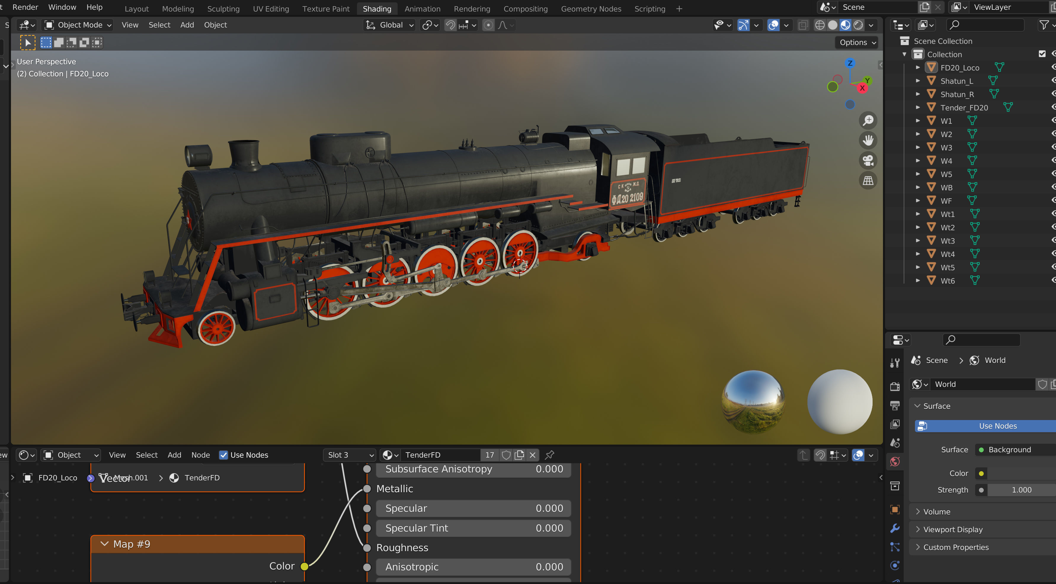 Steam locomotive FD class  3D model_9