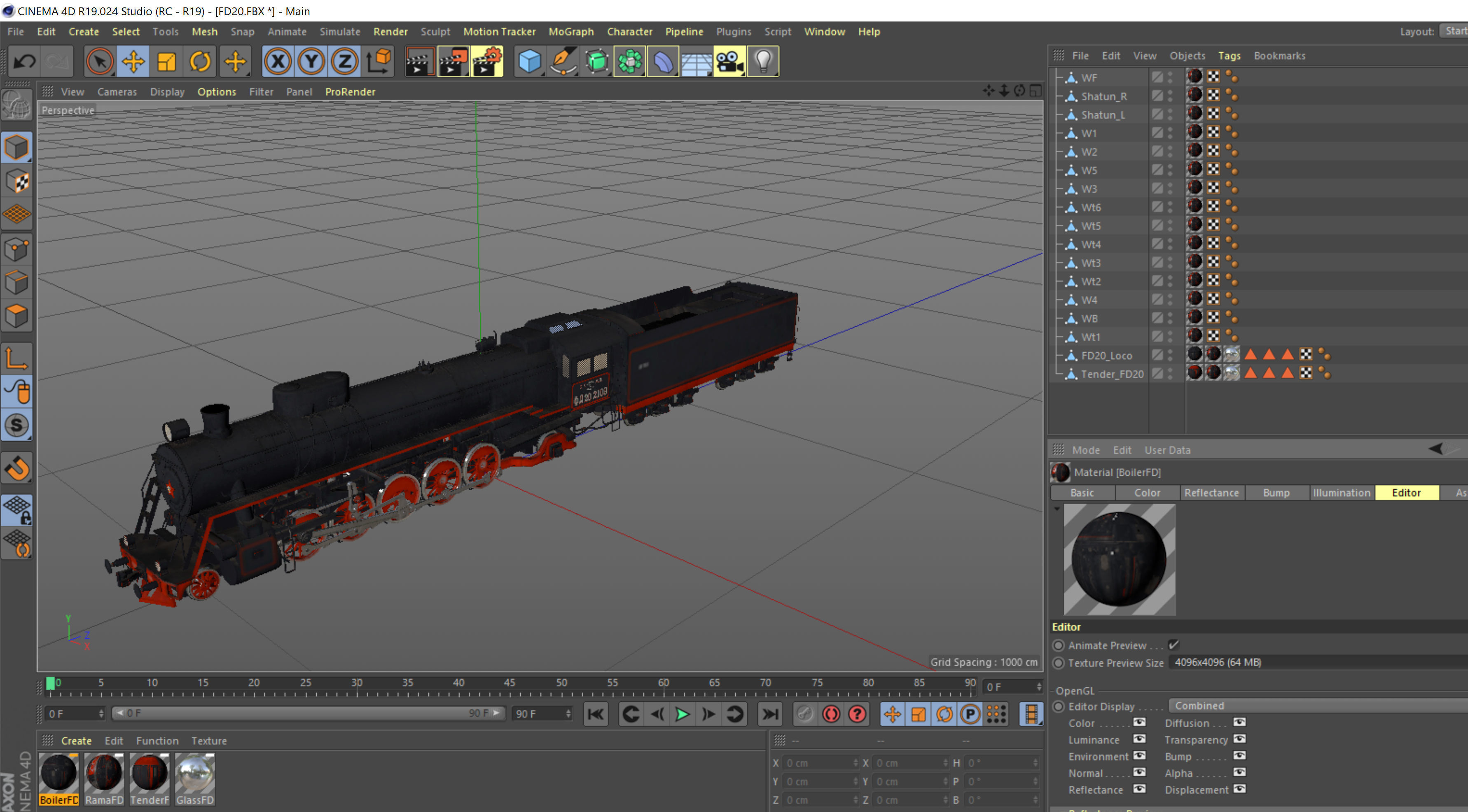 Steam locomotive FD class  3D model_10
