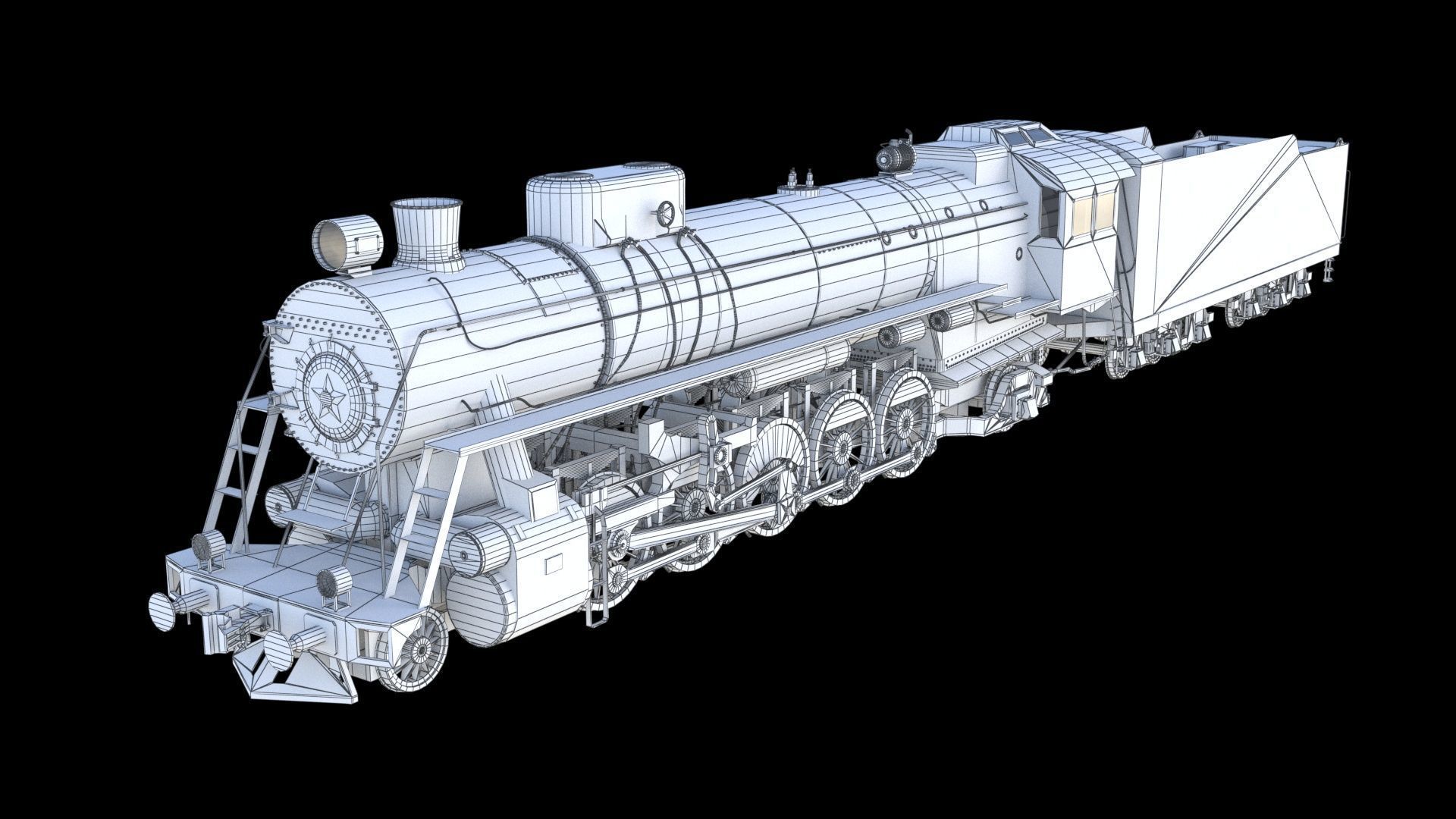 Steam locomotive FD class  3D model_13