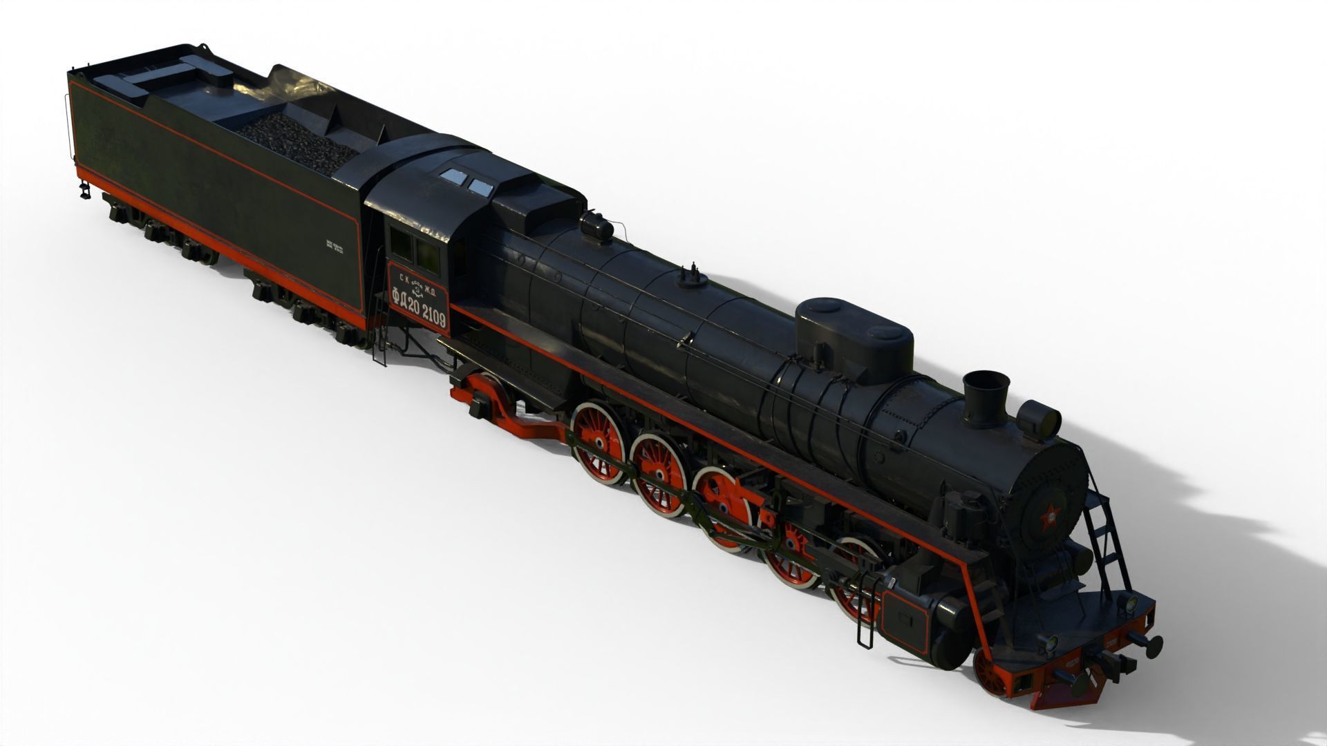 Steam locomotive FD class  3D model_6