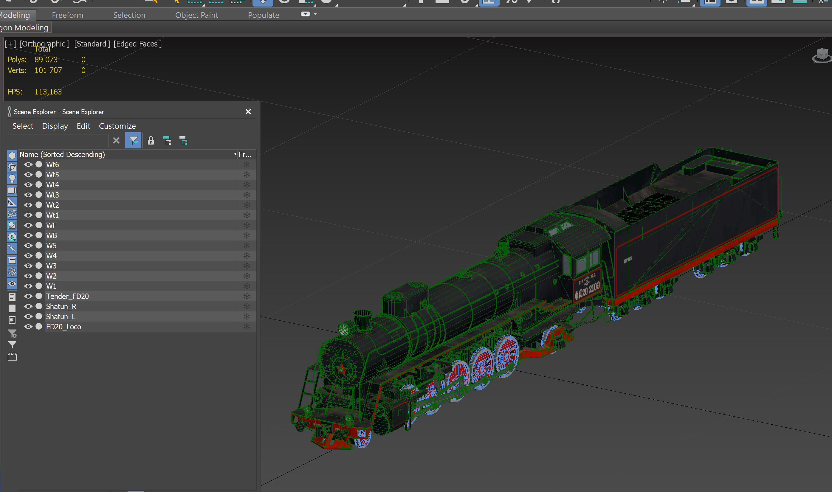 Steam locomotive FD class  3D model_11