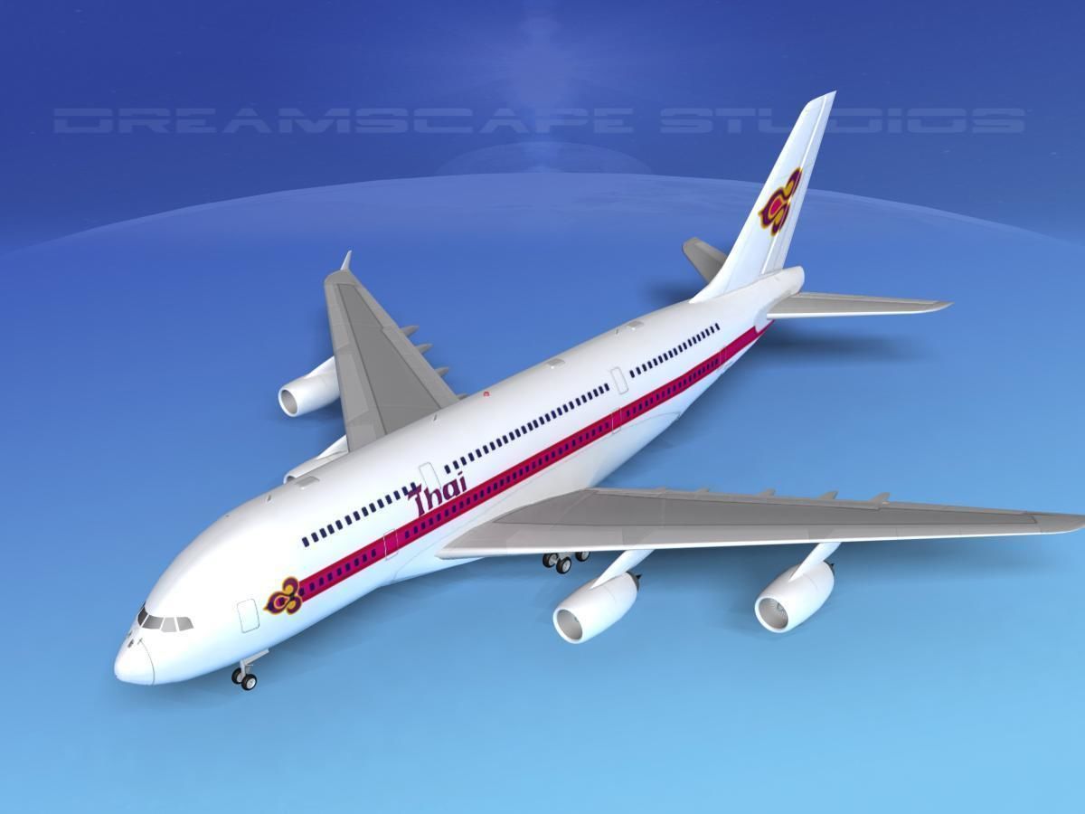 Airbus A380-800 Thai Airways 3D model_10