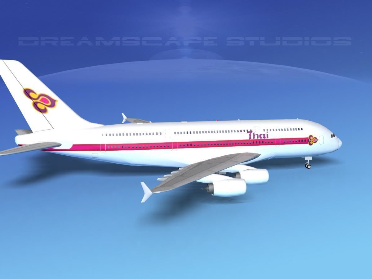 Airbus A380-800 Thai Airways 3D model_4