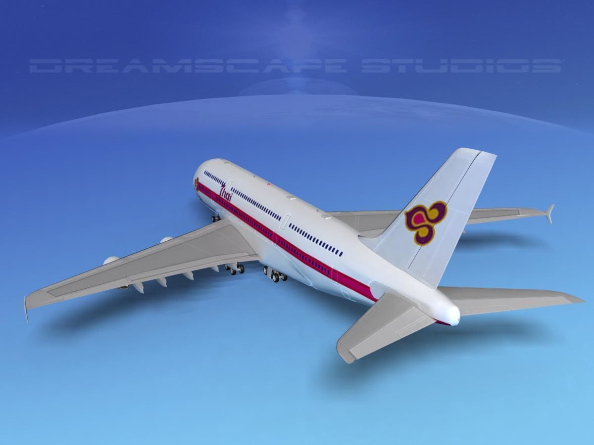 Airbus A380-800 Thai Airways 3D model_7