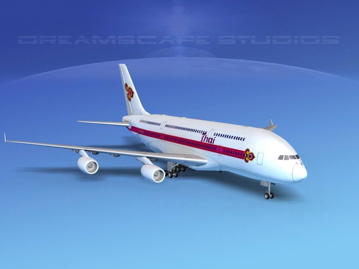 Airbus A380-800 Thai Airways 3D model_2