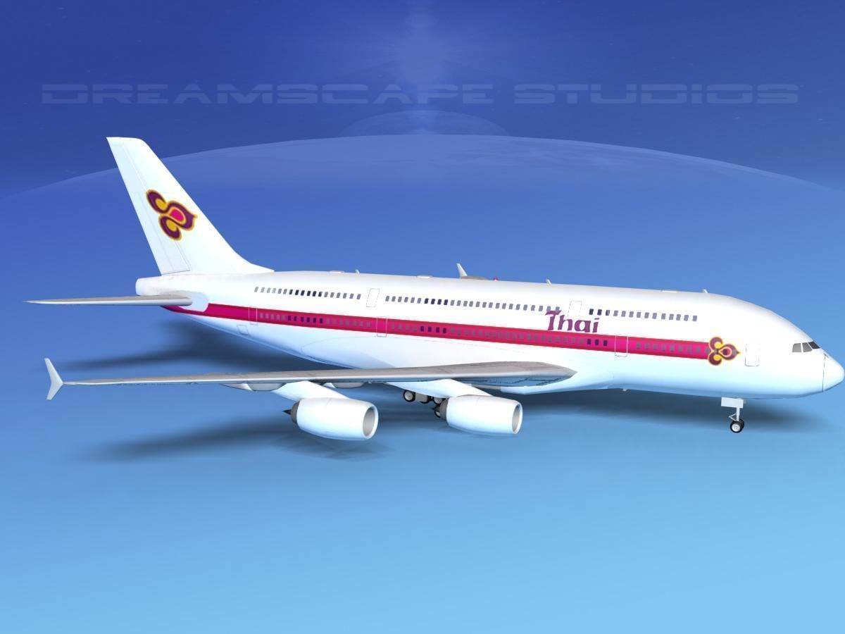 Airbus A380-800 Thai Airways 3D model_3