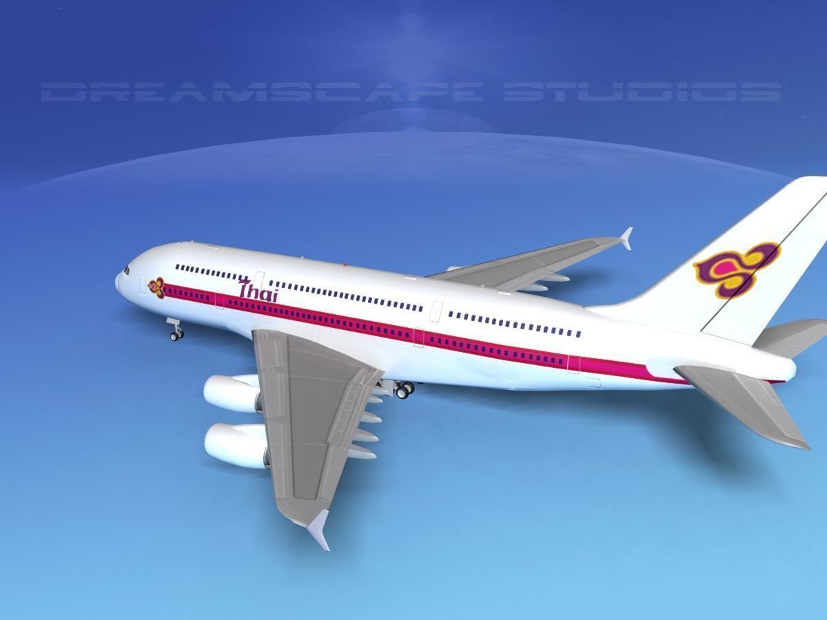 Airbus A380-800 Thai Airways 3D model_8