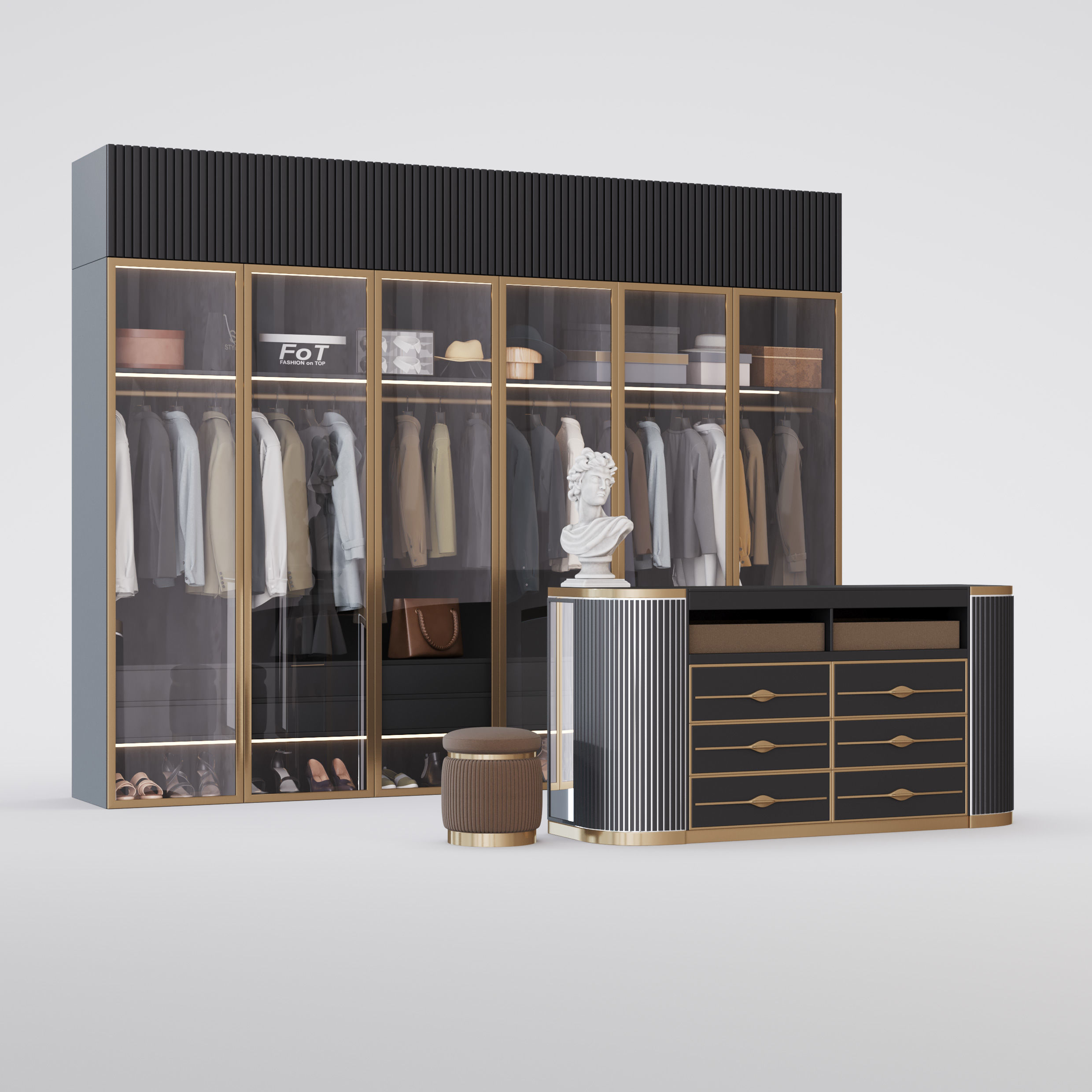 Archmodels vol 281 - collection of modern wardrobes 3D model_3