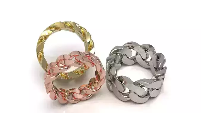 Cuban Chain Ring Wide 5mm 3D print model