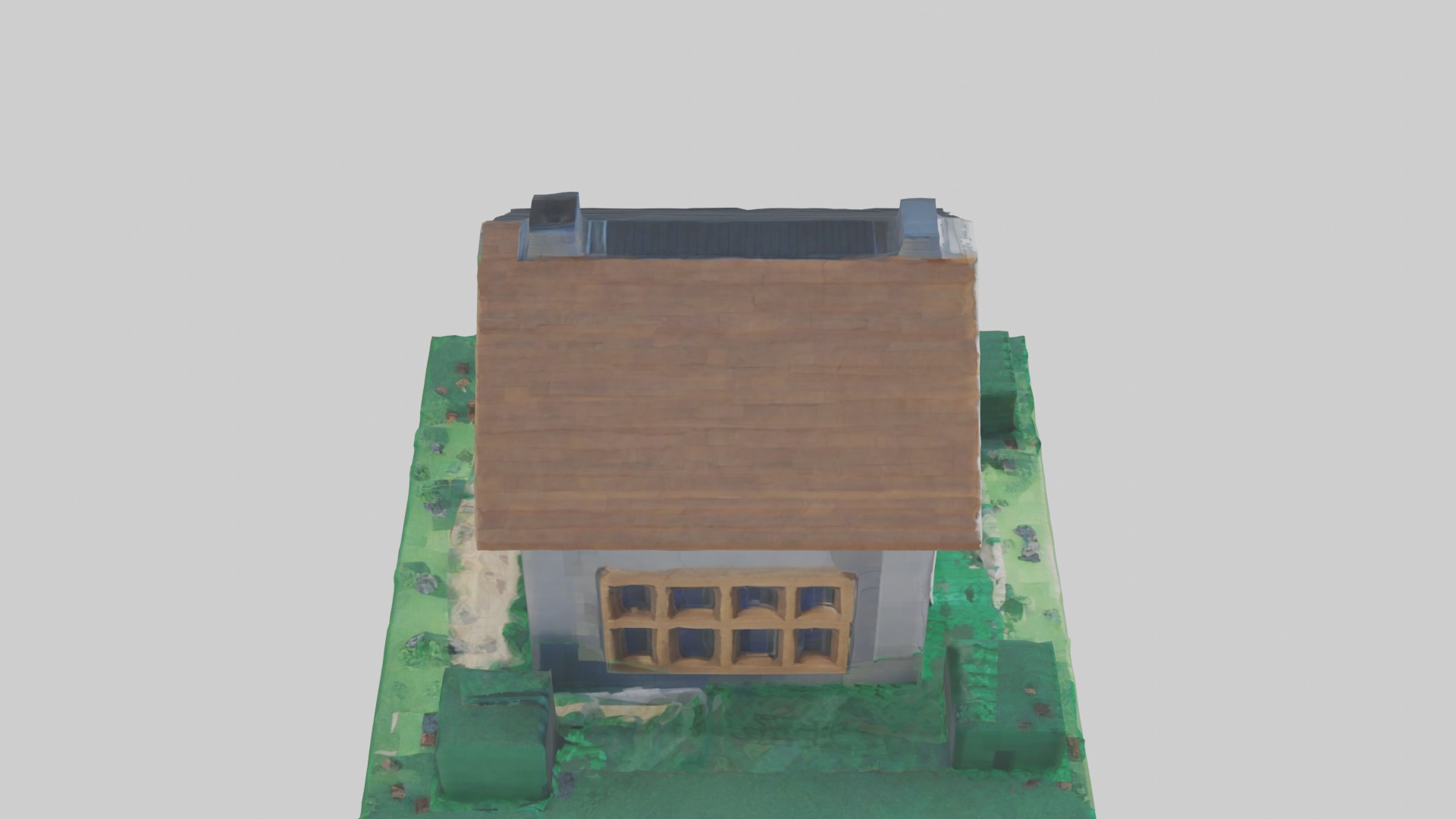 Blocky House Low-poly 3D model_12