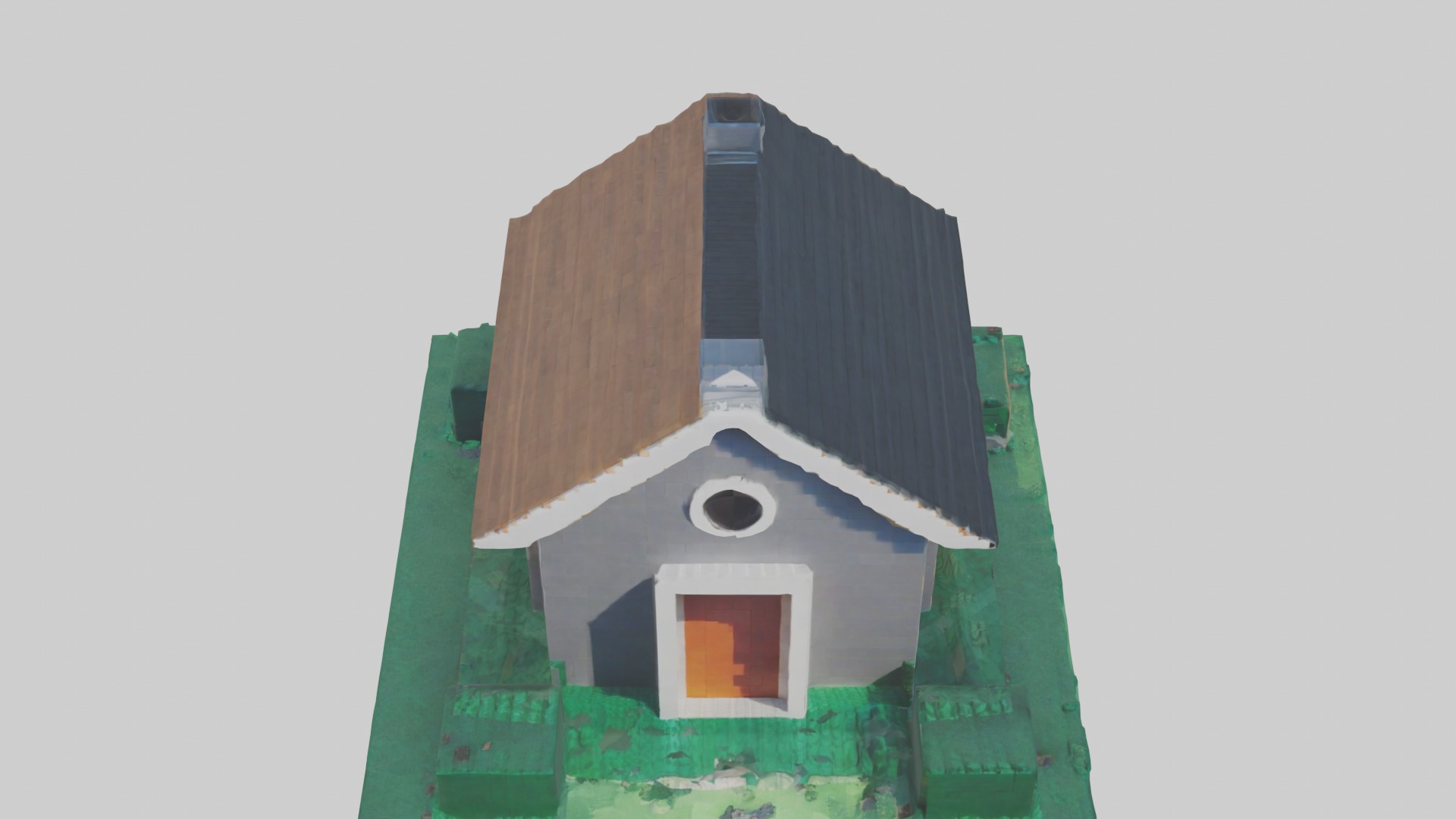 Blocky House Low-poly 3D model_10