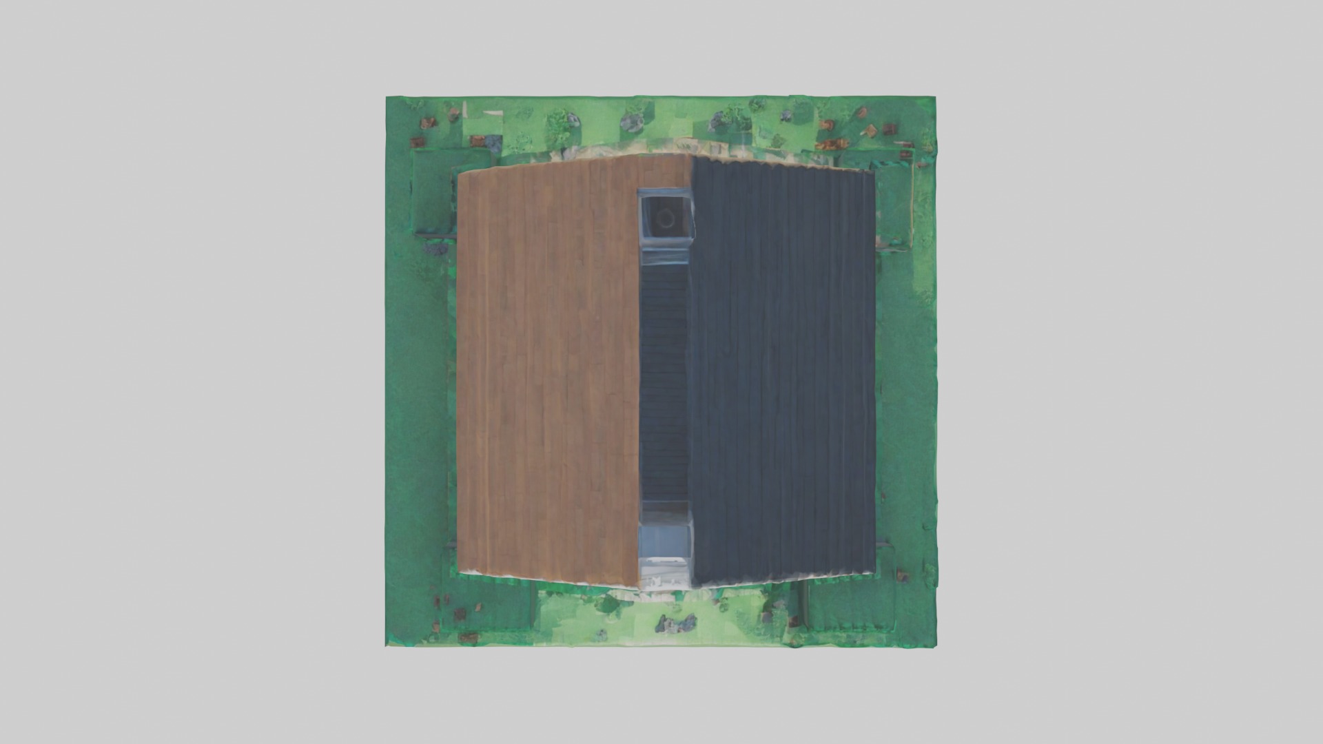 Blocky House Low-poly 3D model_8
